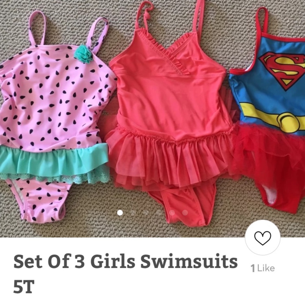 Set of 3 girls swimsuits 5T
